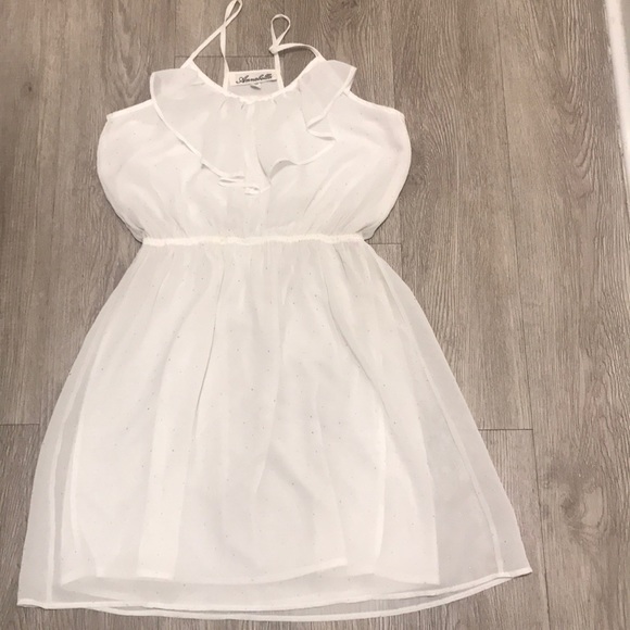 white and gold summer dress